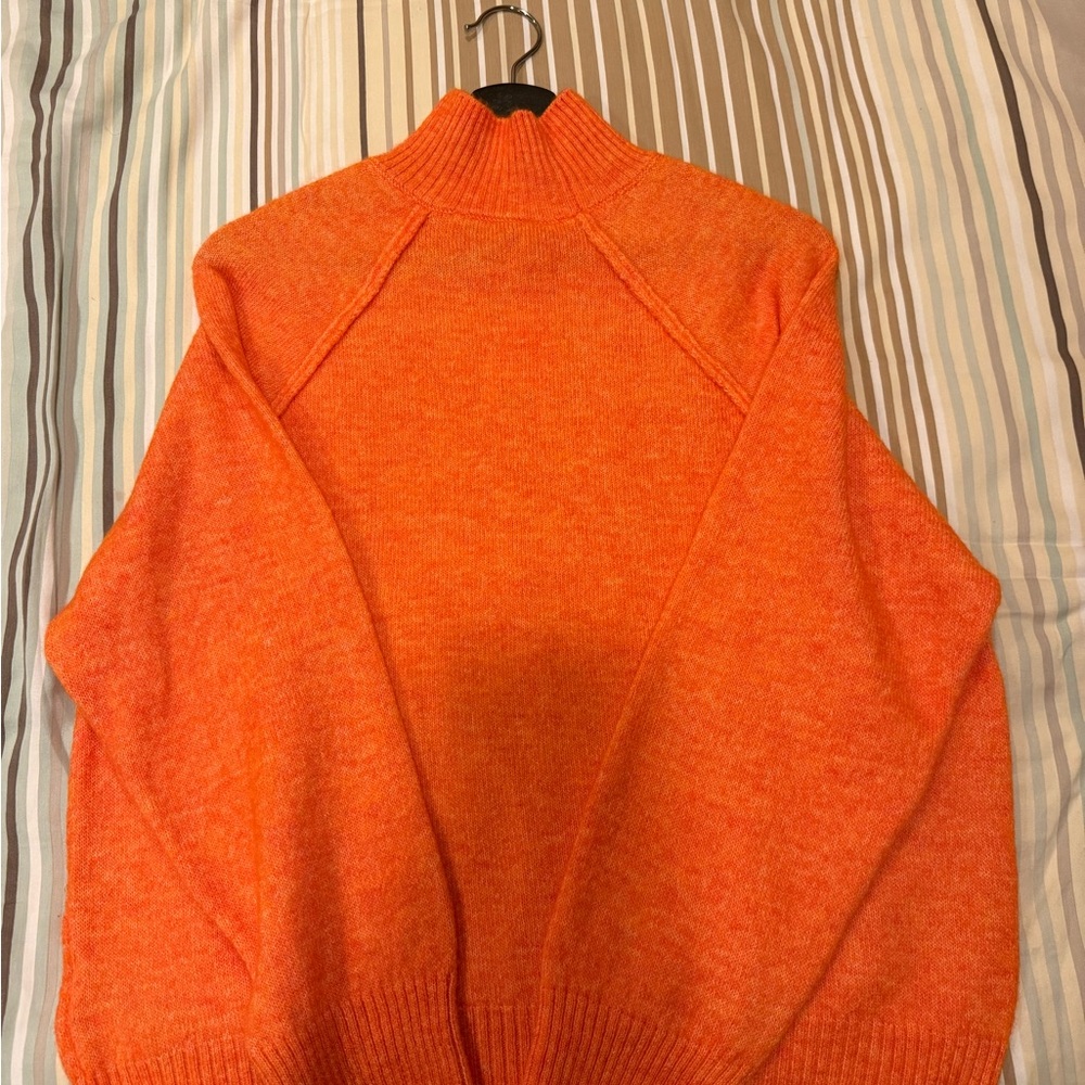 Mango Orange Turtleneck Sweater
